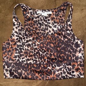 Veronica Beard Malea Sports Bra Leopard Animal print Size Medium
